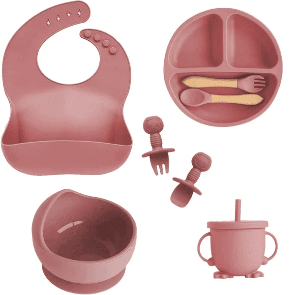 Lunivay 8-Piece Silicone Baby Feeding Set | BPA-Free & Non-Slip